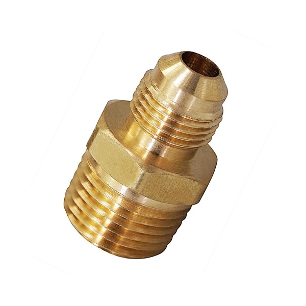 Everflow 3/8" Flare x 1/2" MIP Reducing Adapter Pipe Fitting; Brass F48R-3812 - main